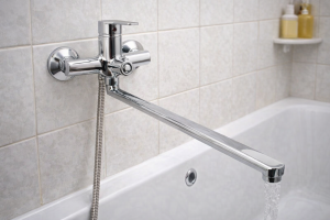 Змішувач s37 Ø35 для ванни вилив прямий 350мм дивертор вбудований картридж